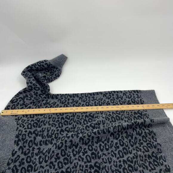 ANTHROPOLOGIE Emmy Wool Blend Sweater Women Size MP Oversized Cowl Tunic Leopard - Picture 7 of 7